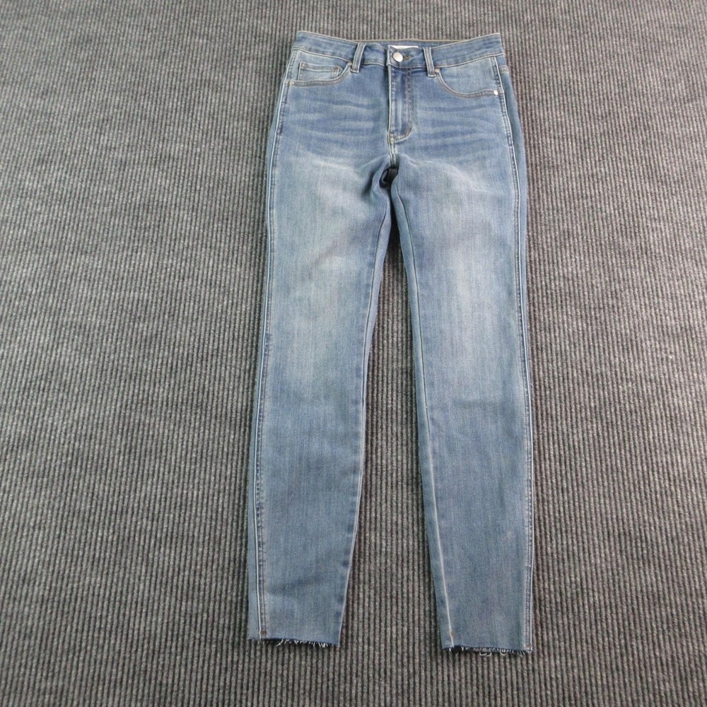 GENUWII Jeans Womens 26 Blue Skinny Mid Rise Slim Distressed 27x27* NWT